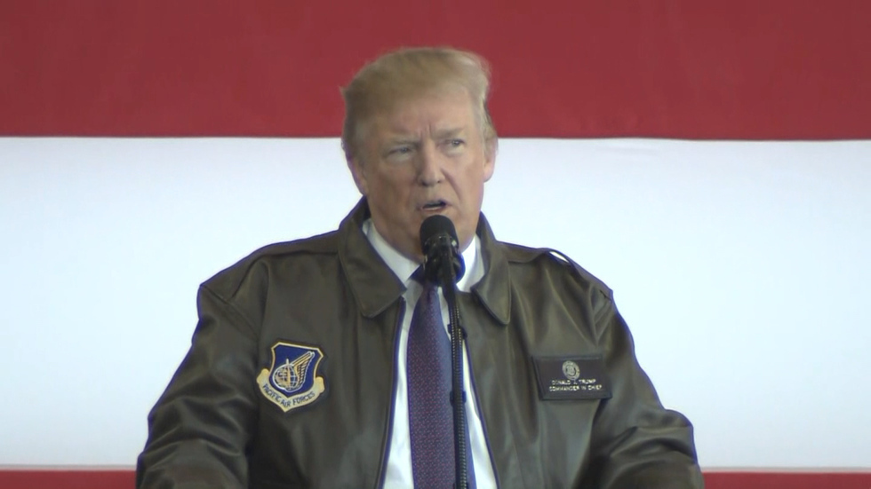 Trump arrives in Japan, gives speech at Yokota Base