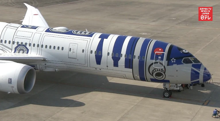 ANA shows off R2D2-themed jetliner