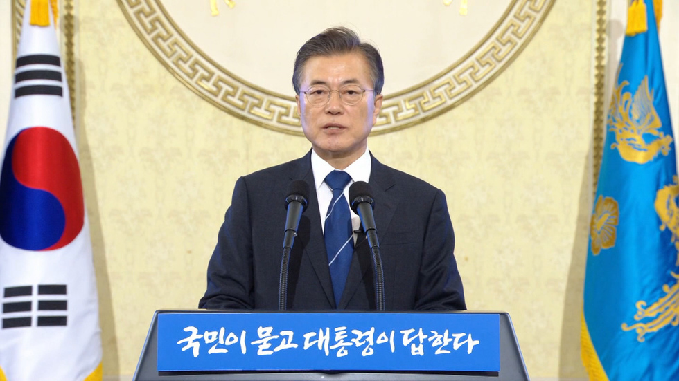 South Korea's Moon talks forced laborers, North Korea