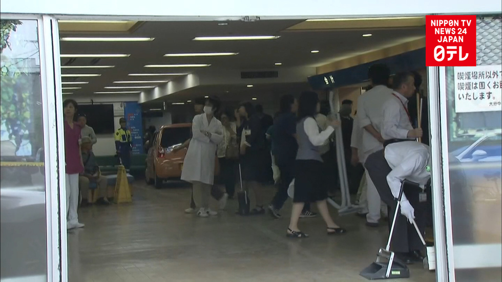 Elderly woman crashes car into hospital 