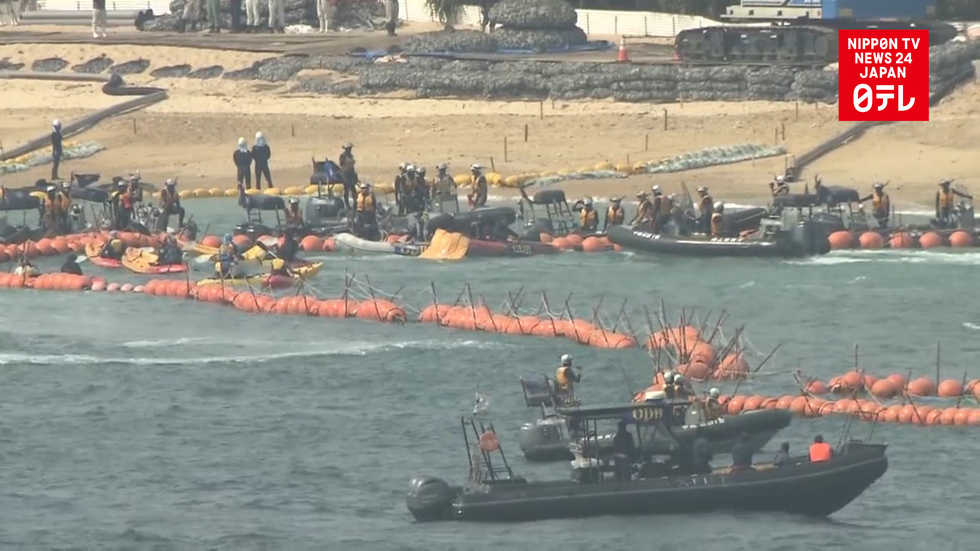 Japan builds seawalls at U.S. base in Okinawa