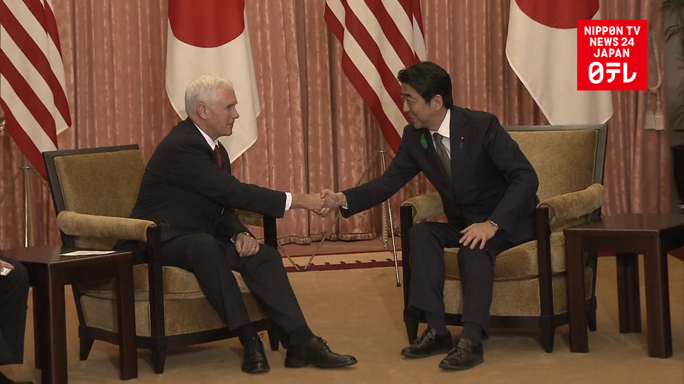 Abe, Pence agree to pressure North Korea