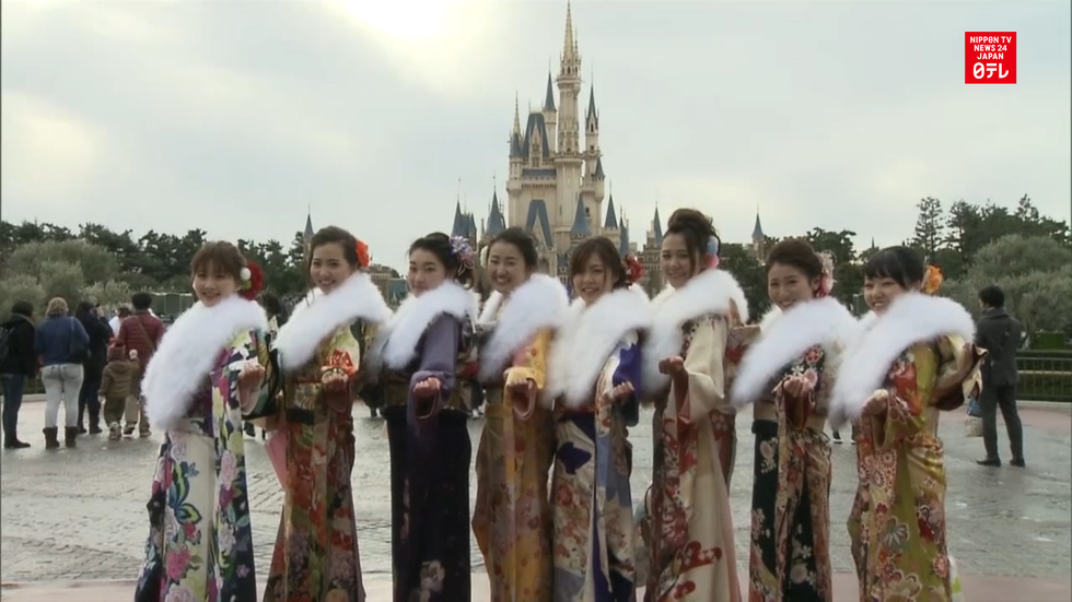Coming-of-Age Day in Tokyo Disneyland