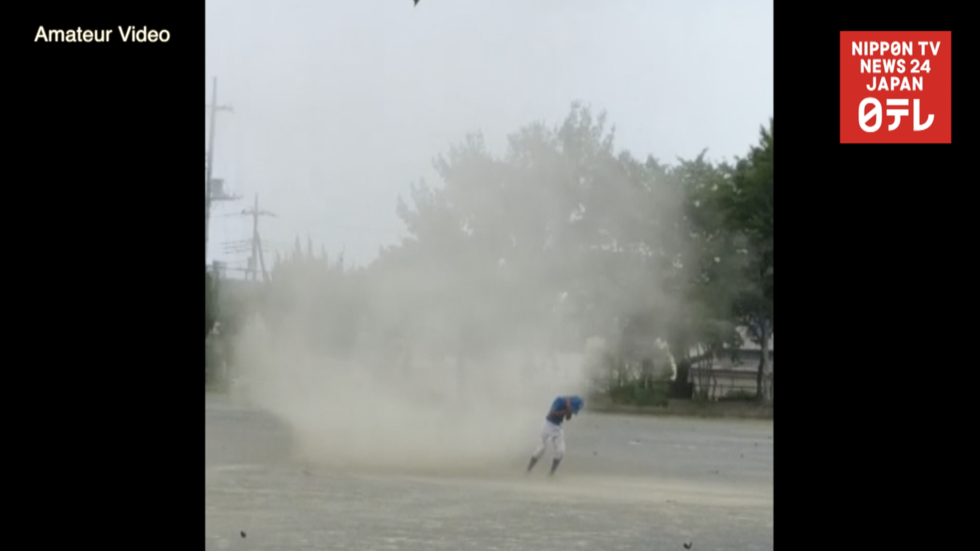 Boys' baseball game gripped by whirlwind  