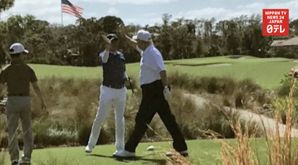 Golf diplomacy round 2 for Abe and Trump