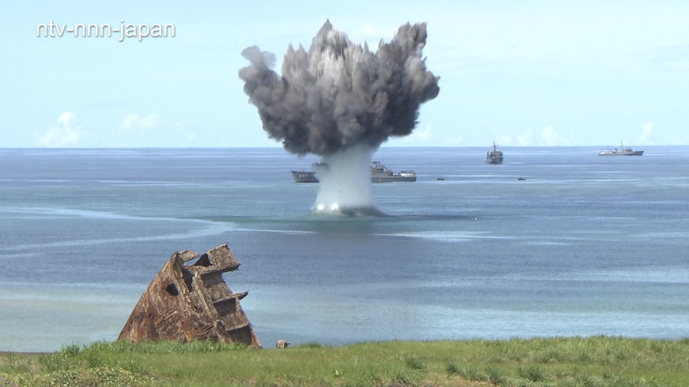 Mine-clearing drill off Iwo Jima