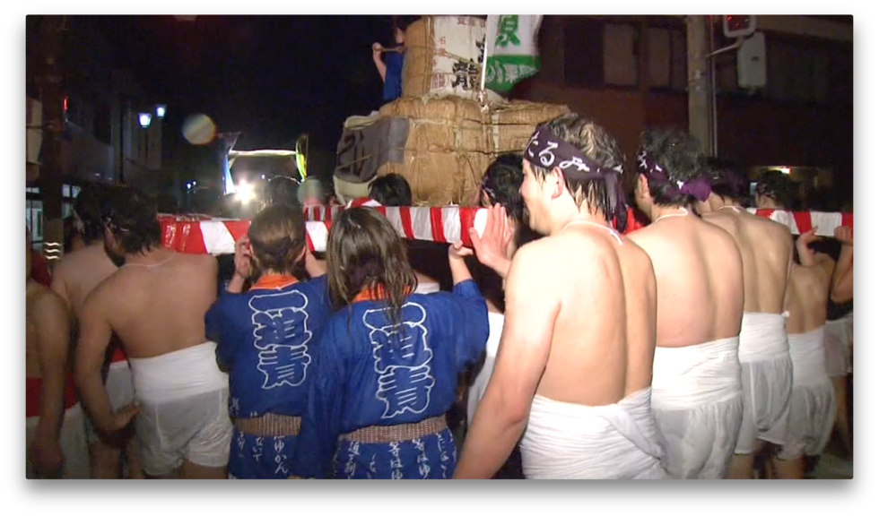 Enticing spring with naked skin and sake