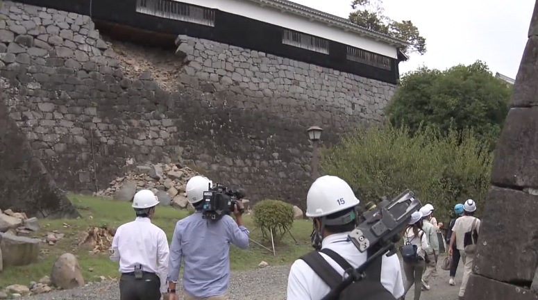 Interior of quake-hit Kumamoto Castle opens to media 