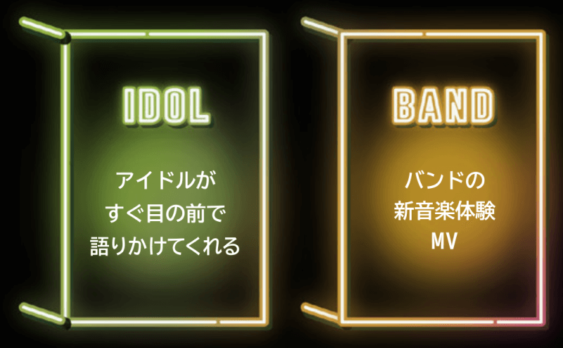 IDOL アイドルがすぐ目の前で語りかけてくれる BAND バンドの新音楽体験MV