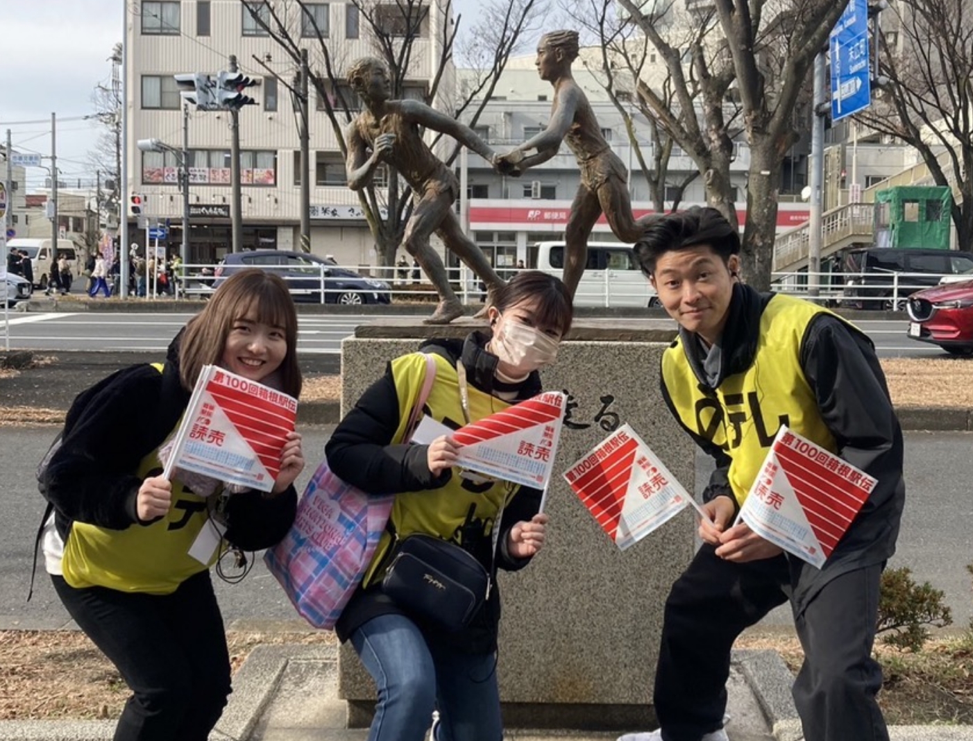 箱根駅伝研修では、鶴見中継所を担当し実況アナウンサーのアシスタントも経験しました！