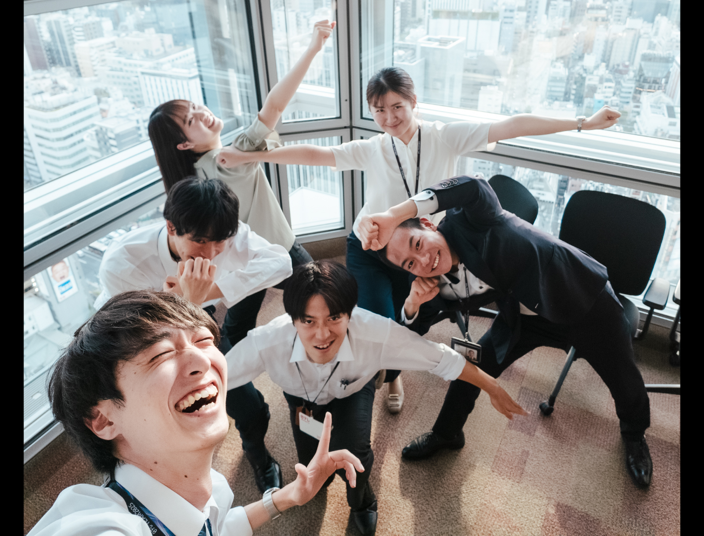 研修中の一幕。仲のいい同期たちに恵まれました。