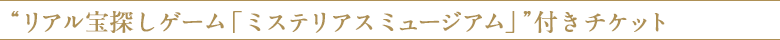 “リアル宝探しゲーム「ミステリアスミュージアム」”付きチケット