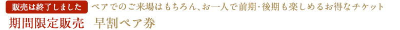 お得な早割ペア券