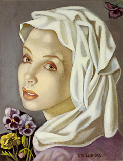 《パンジーを持つ女性》の画像