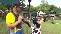 折原研二選手・折原梨花選手・小島千恵美選手（クレー射撃）