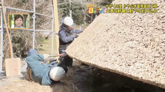 かがくの里」母屋プロジェクト 茅葺き屋根がついに完成【2025/4/27 所