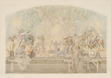 スラヴ叙事詩 《スラヴ菩提樹の下で宣誓するオムランディーナの若者たち》のための習作