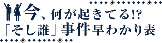 今、何が起きてる!? 「そし誰」事件早わかり表
