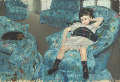メアリー･カサット《青いひじ掛け椅子に座る少女》