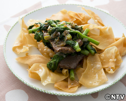 もこみち流　牛肉と菜の花のオイスターソース炒め