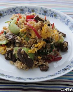 もこみち流　細切り牛肉チャーハン