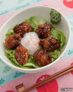 もこみち流 唐揚げ丼 ~おんたま乗せ~