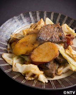 もこみち流　牛肉とさつまいものピリ辛炒め