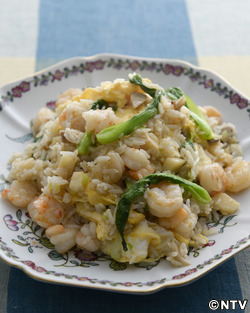 もこみち流　エビとチンゲンサイのチャーハン