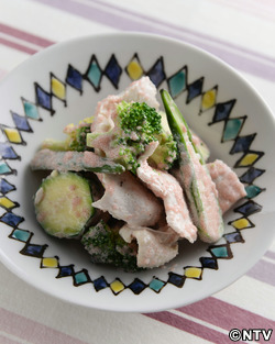 もこみち流　ゆで鶏と緑野菜のたらマヨサラダ