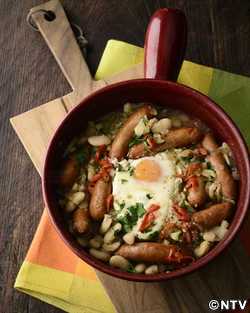 もこみち流 チョリソーと白いんげん豆の煮込み