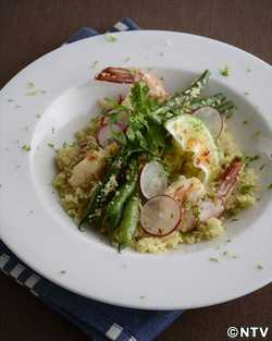 もこみち流　エビといんげんのアジア風クスクス