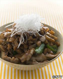 もこみち流　豚肉とザーサイの甜麺醤炒め丼