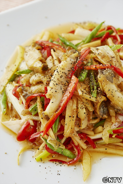 もこみち流　アワビと細切り野菜の中華炒め