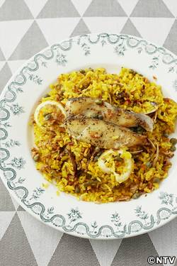 もこみち流　タラとアサリのピラフ