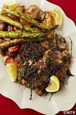もこみち流　骨付き鶏もも肉と野菜のバルサミコソテー