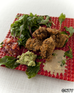 もこみち流 レバカツ ~3種のソースを添えて~