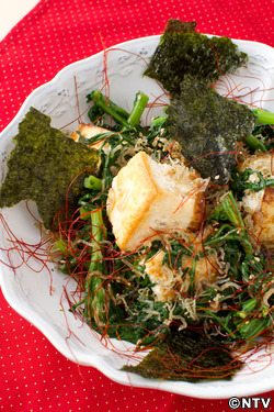 もこみち流 春菊と豆腐の韓国風サラダ