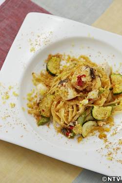 もこみち流　真鯛とアスパラガスのフェットチーネ