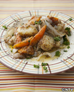 もこみち流　じゃがいもとにんじんの粒マスタード炒め