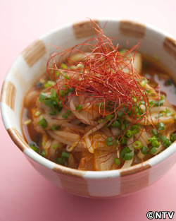 もこみち流　豚キムチうどん