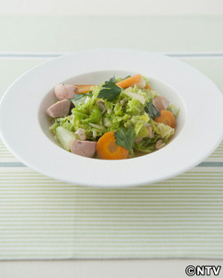 もこみち流 いんげん豆とサボイキャベツのスープ