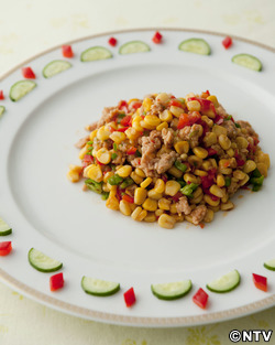 もこみち流 とうもろこしと鶏ひき肉の中華炒め