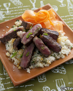 もこみち流　ステーキ＆エッグライス