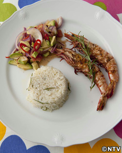 もこみち流 シュリンプとサルサソースのシンプルプレート