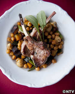 もこみち流 ラム肉のひよこ豆添え