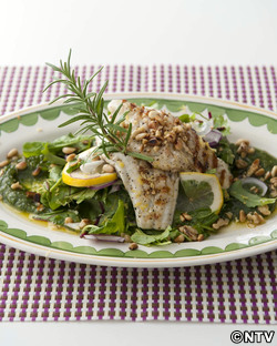 もこみち流　スズキのグリル　～バジリコソースで～