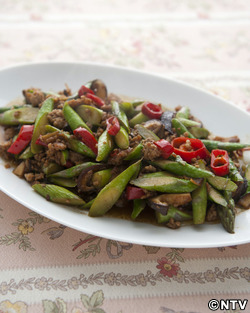 もこみち流 中華風アスパラと肉みそ炒め