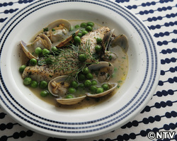 もこみち流
真鯛のフライパン焼きとアサリのスープ