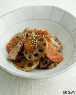 もこみち流　れんこんと豚肉と人参のきんぴら