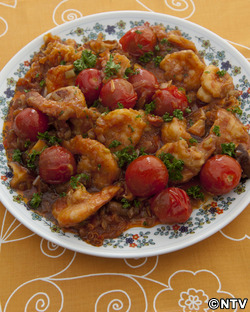 もこみち流 プチトマト入りエビチリ